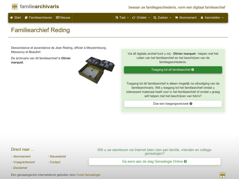 Screenshot van website