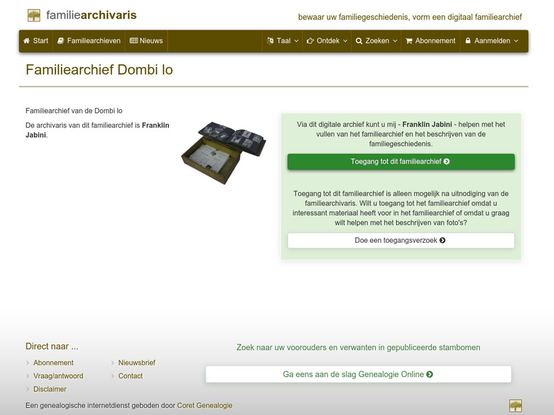 Screenshot van website