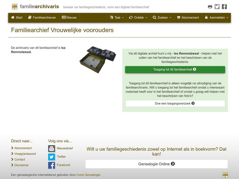 Screenshot van website