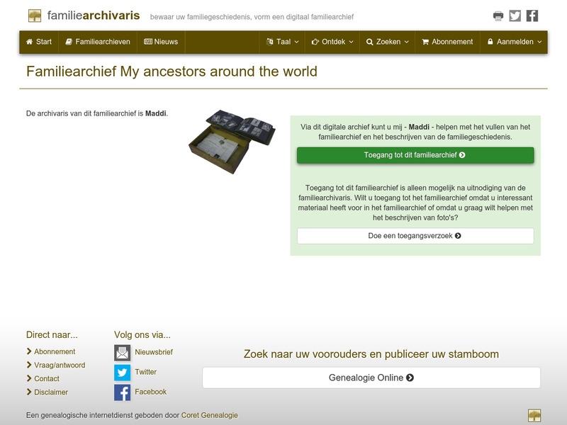 Screenshot van website