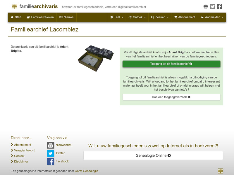 Screenshot van website