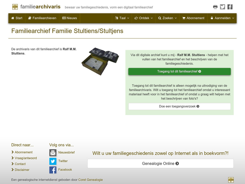 Screenshot van website