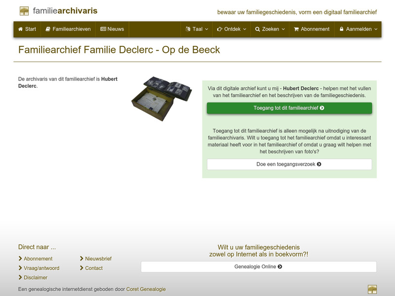 Screenshot van website