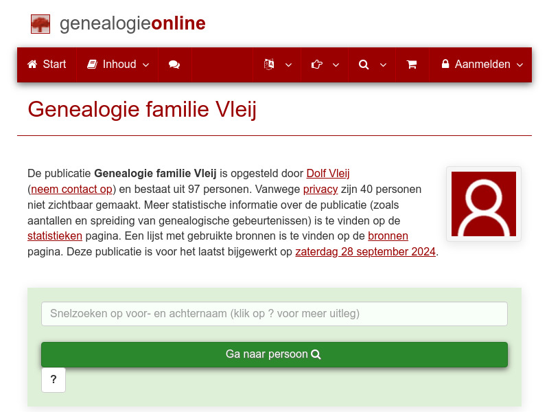 Screenshot van website