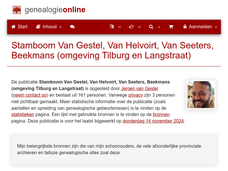 Screenshot van website