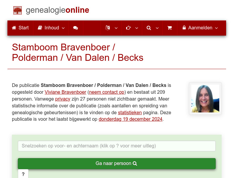 Screenshot van website