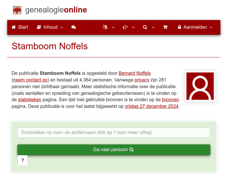 Screenshot van website