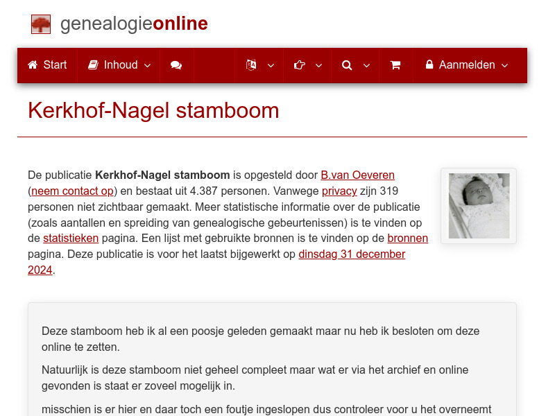 Screenshot van website