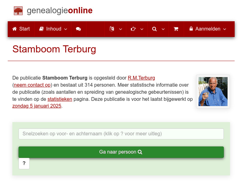 Screenshot van website