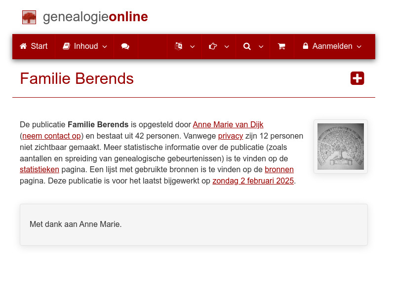 Screenshot van website