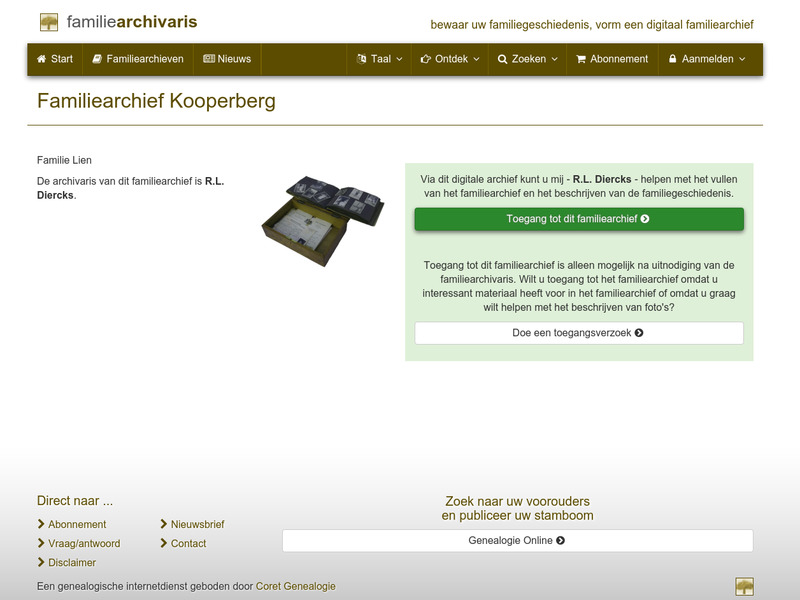 Screenshot van website