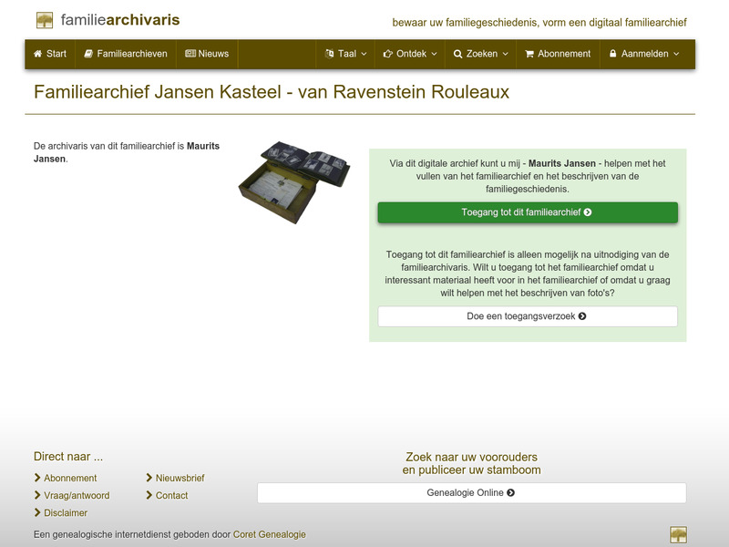 Screenshot van website