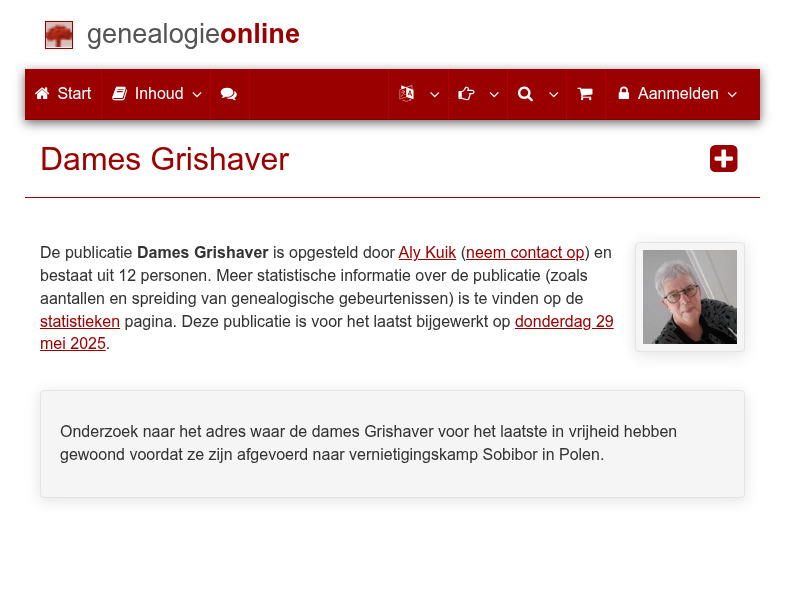 Screenshot van website