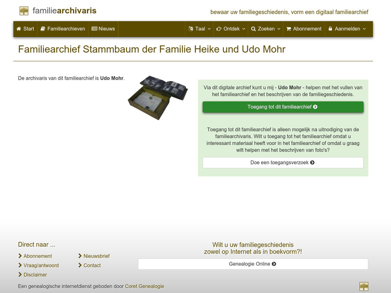 Screenshot van website