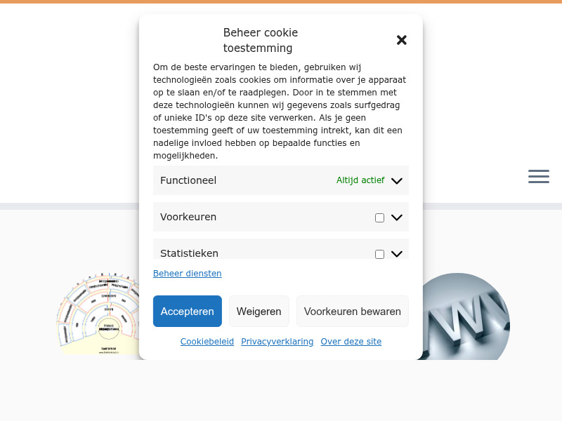 Screenshot van website