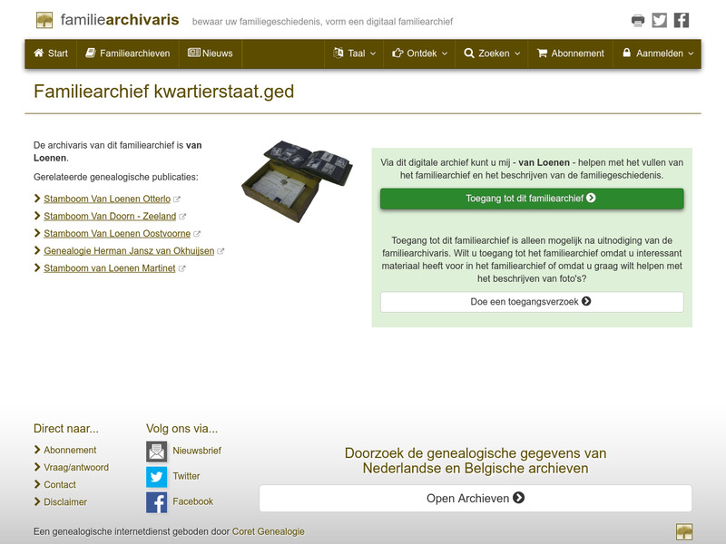 Screenshot van website