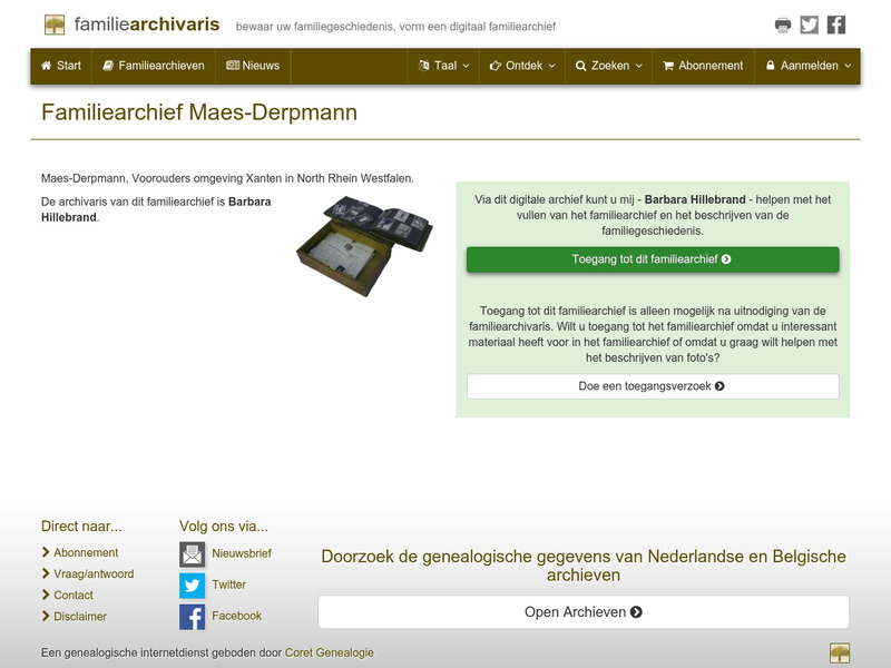 Screenshot van website