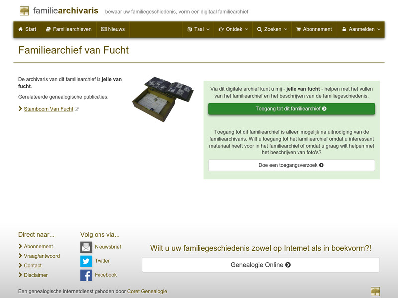 Screenshot van website