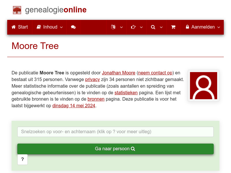 Screenshot van website