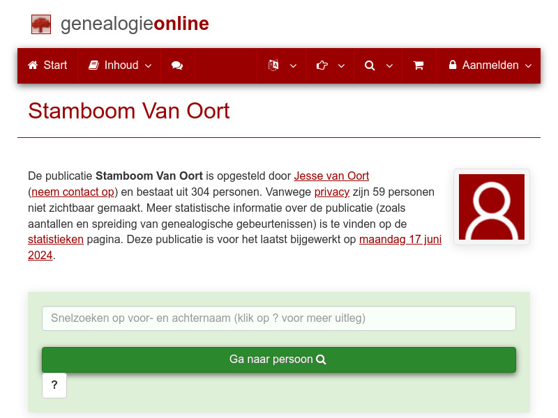 Screenshot van website