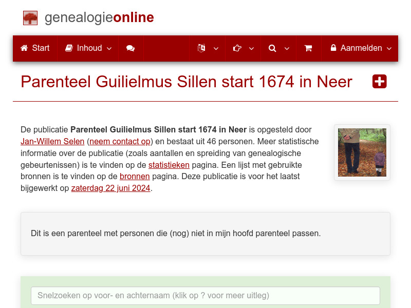 Screenshot van website