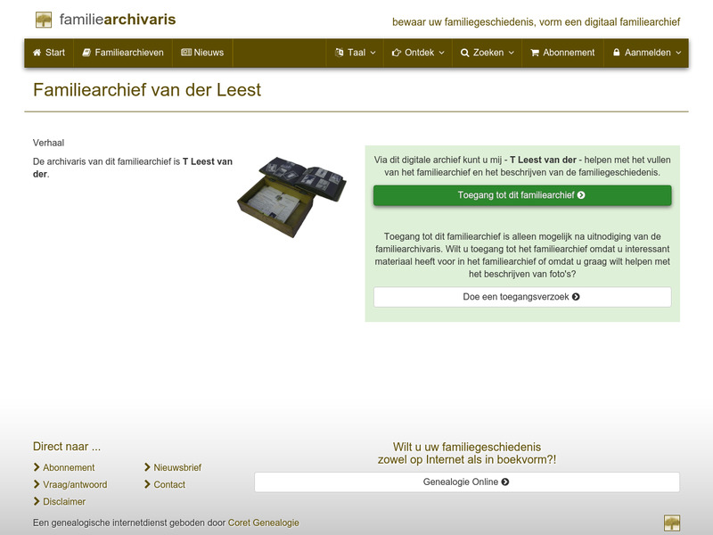 Screenshot van website