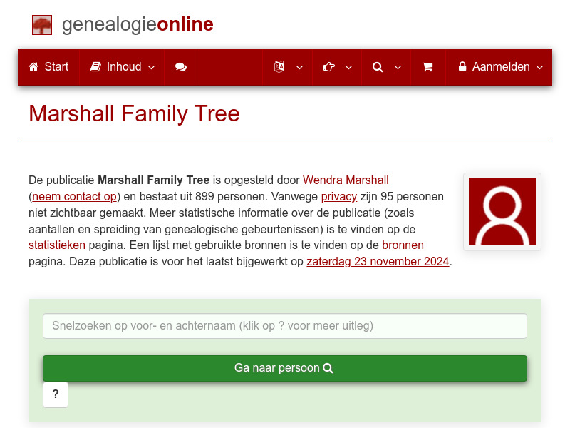 Screenshot van website