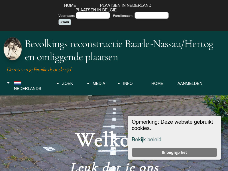 Screenshot van website