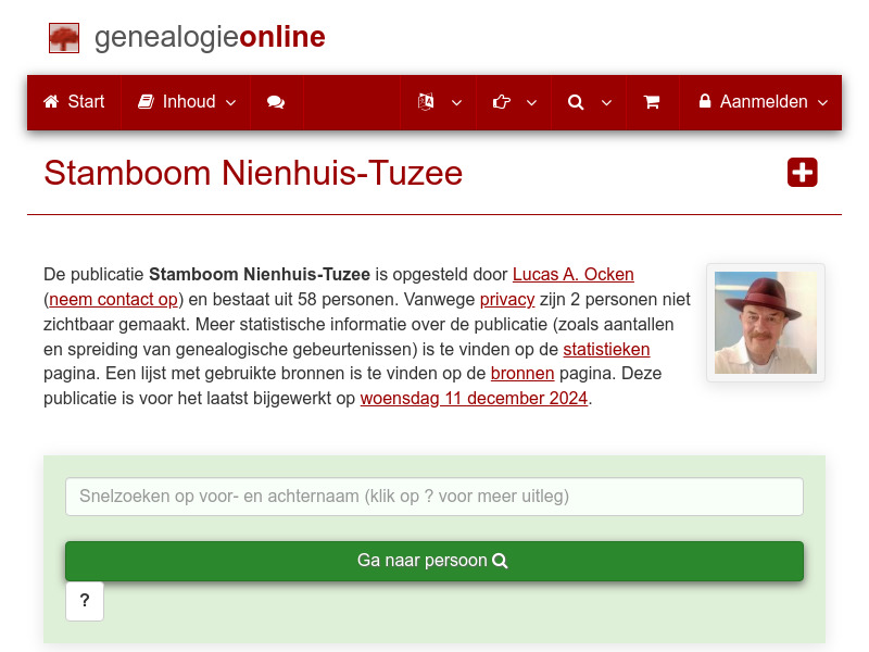 Screenshot van website