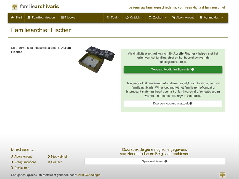 Screenshot van website