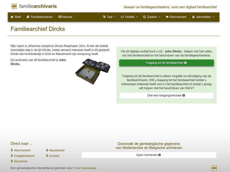 Screenshot van website