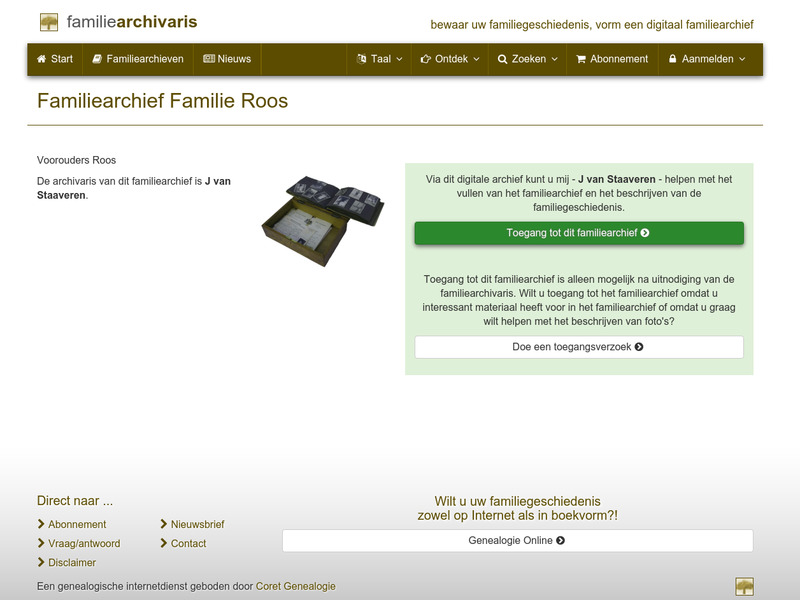 Screenshot van website