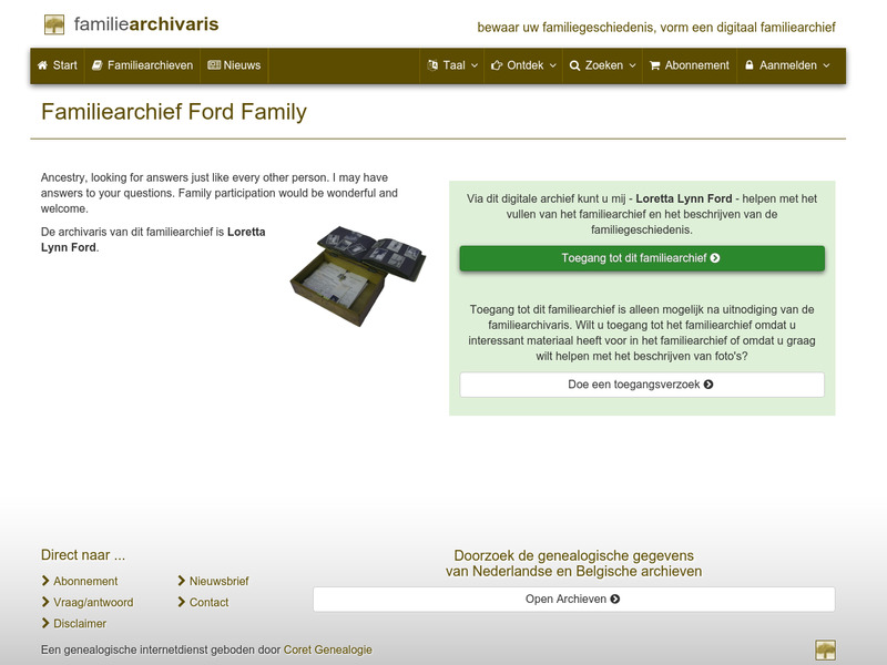 Screenshot van website
