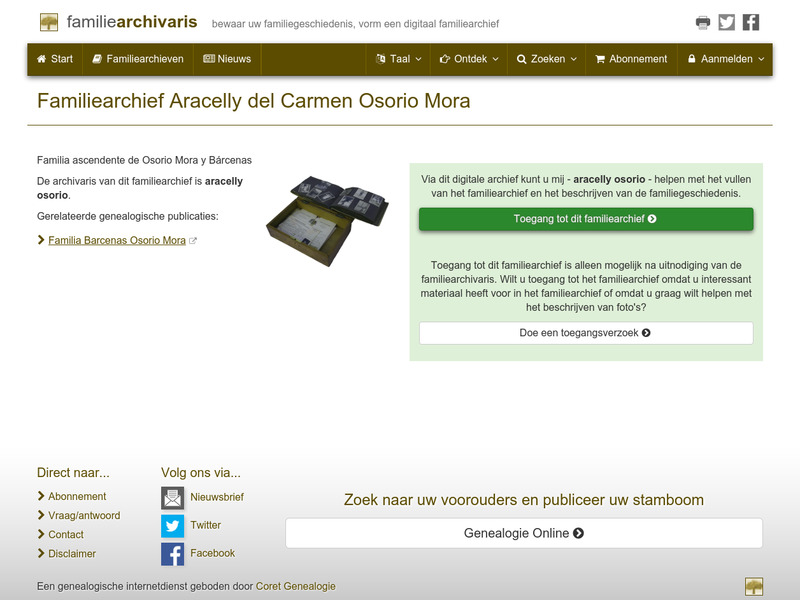 Screenshot van website