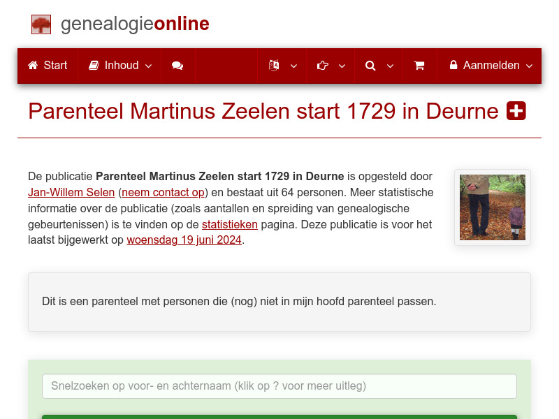 Screenshot van website