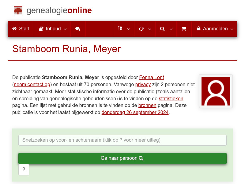 Screenshot van website