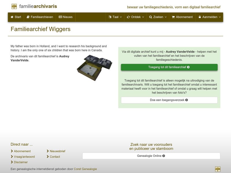 Screenshot van website