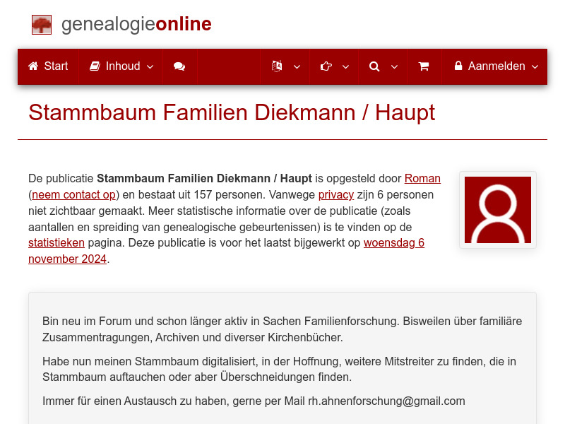 Screenshot van website