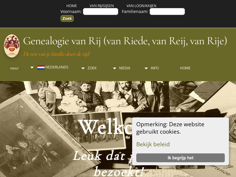 Screenshot van website