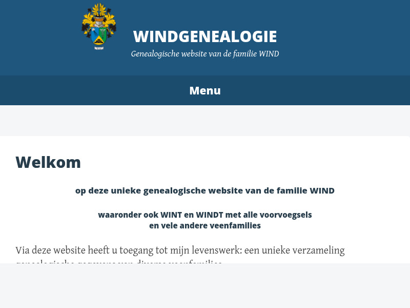 Screenshot van website