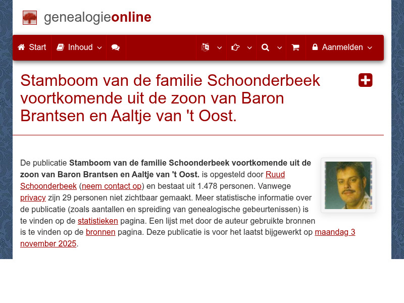 Screenshot van website